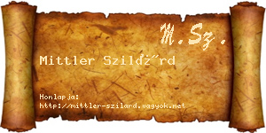 Mittler Szilárd névjegykártya